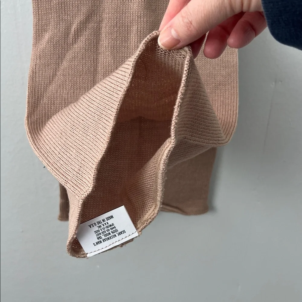100% Wool Tan Beige Scarf